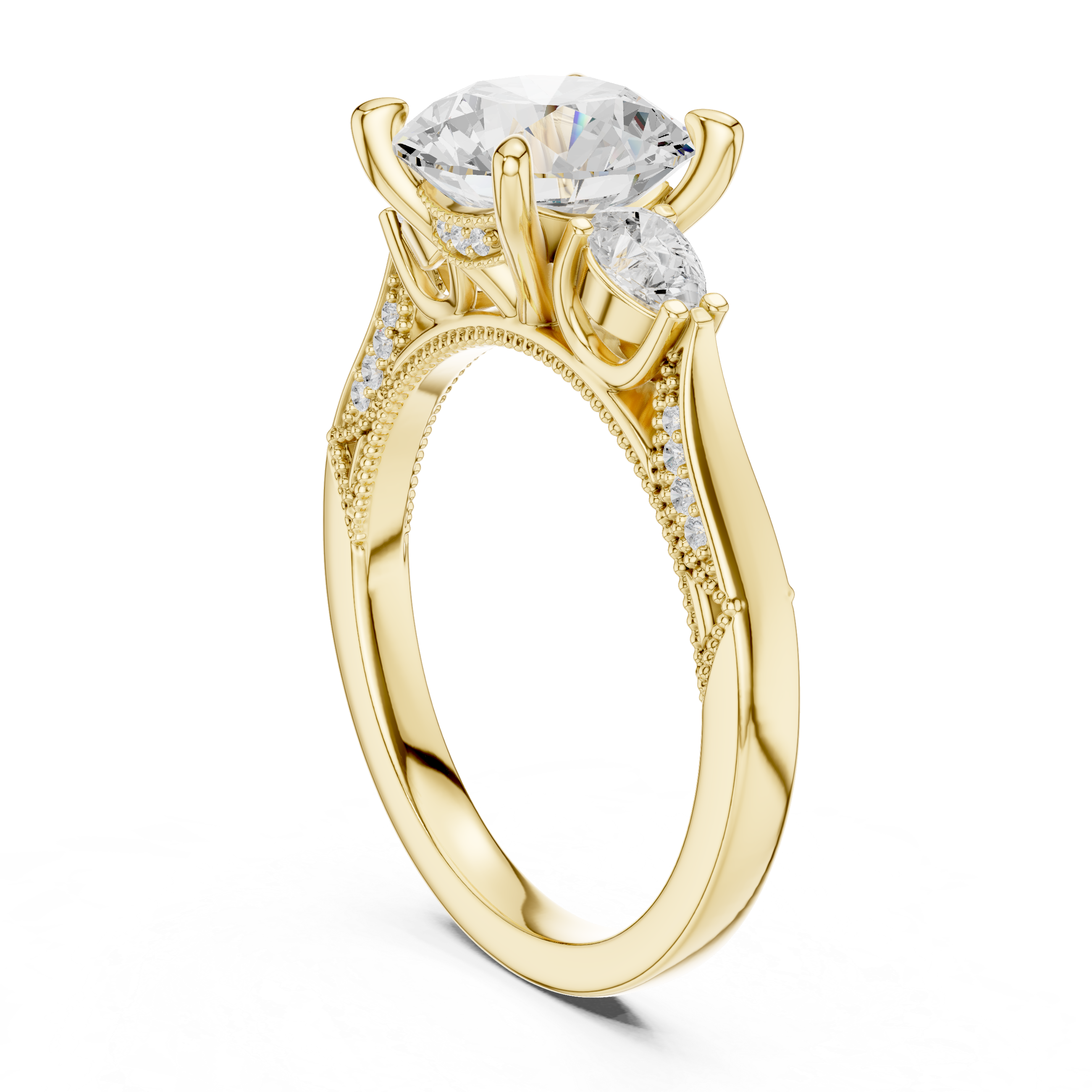 2.38 CT Round Brilliant Three-Stone Diamond Engagement Ring