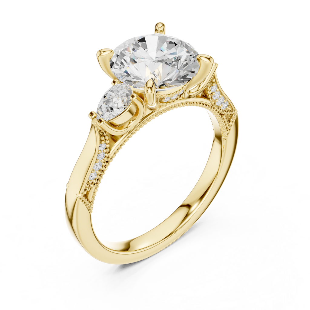 2.38 CT Round Brilliant Three-Stone Diamond Engagement Ring