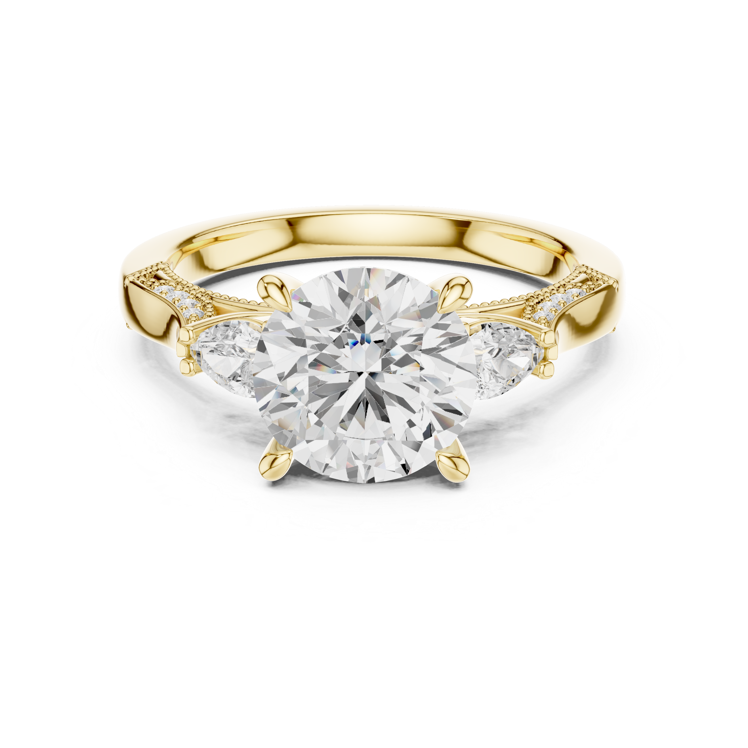 2.38 CT Round Brilliant Three-Stone Diamond Engagement Ring