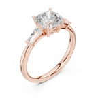 1.93 CT Cushion Cut Three-Stone Diamond Engagement Ring