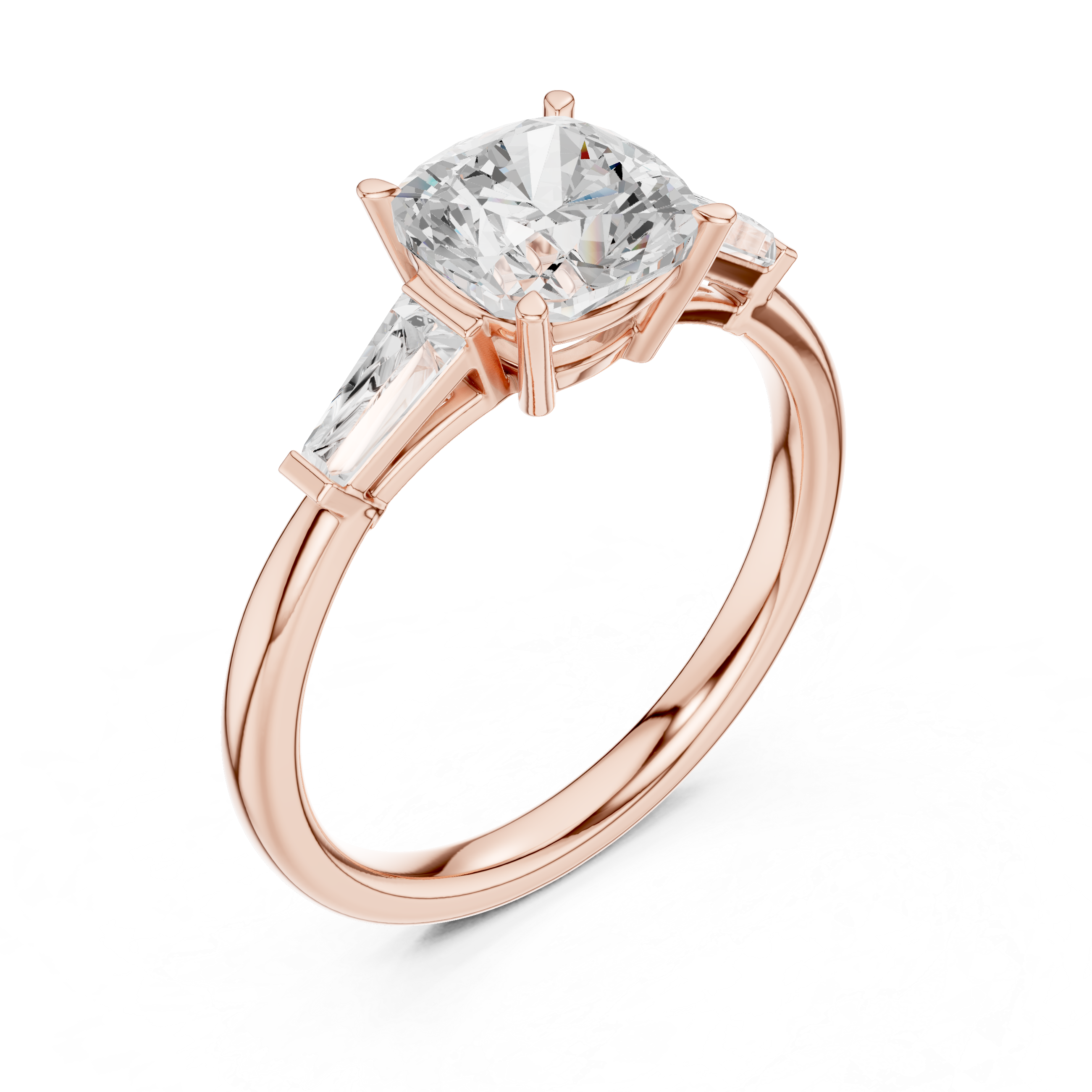 1.93 CT Cushion Cut Three-Stone Diamond Engagement Ring