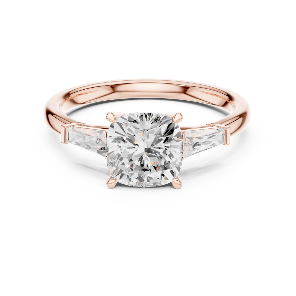 1.93 CT Cushion Cut Three-Stone Diamond Engagement Ring