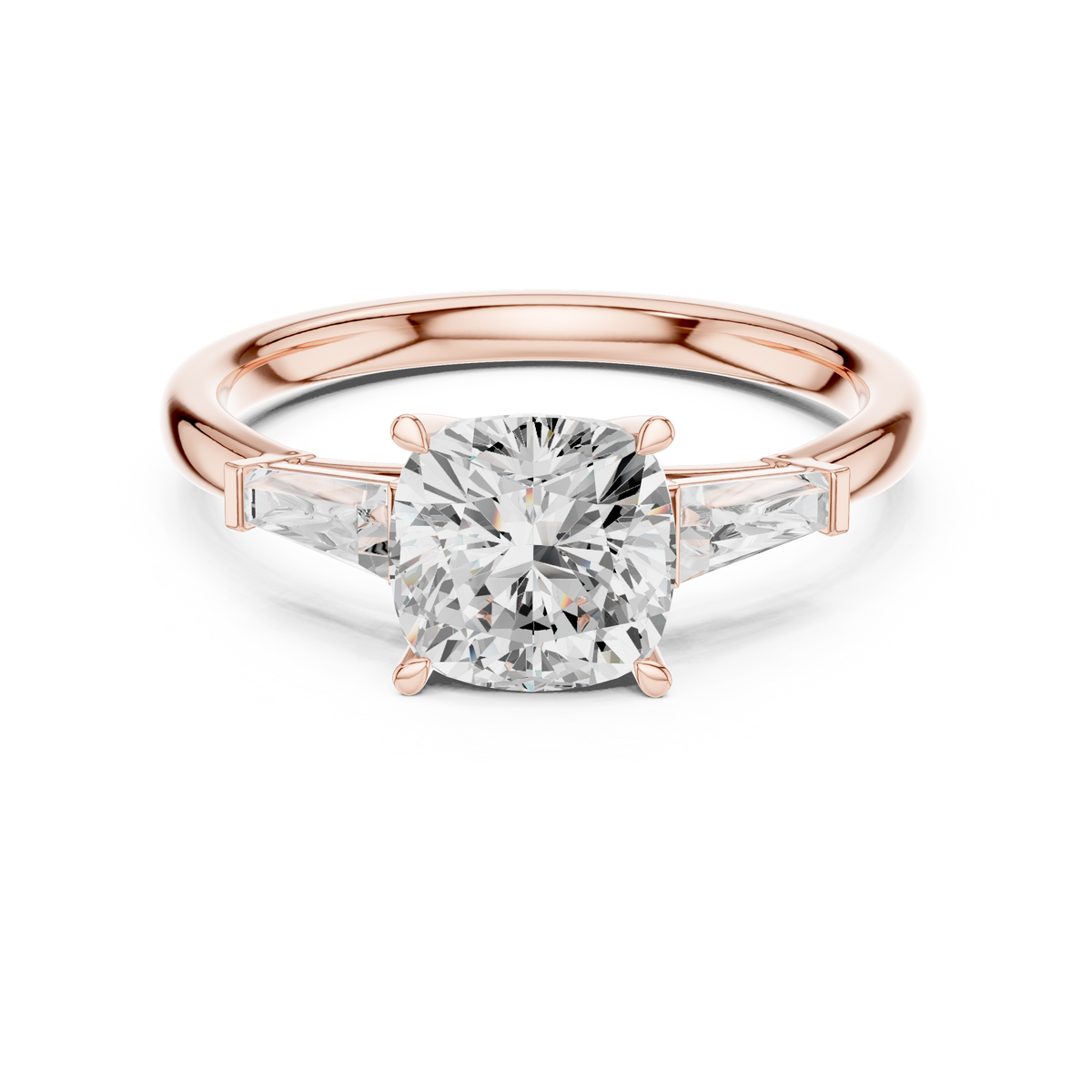 Cushion Cut Three-Stone Diamond Engagement Ring – view 5 of 12, lab grown diamond ring | Jewelix Atelier