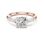 1.93 CT Cushion Cut Three-Stone Diamond Engagement Ring