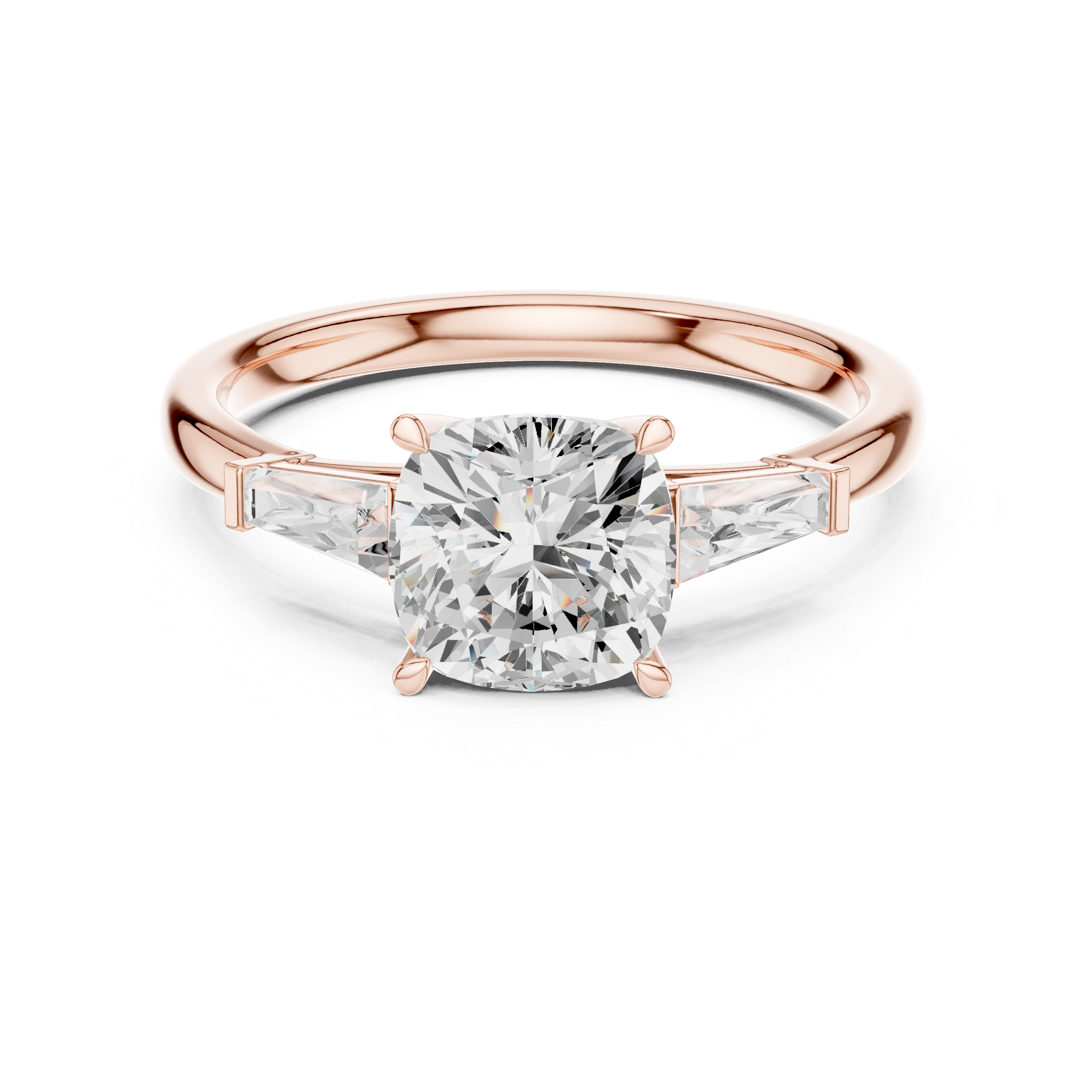 1.93 CT Cushion Cut Three-Stone Diamond Engagement Ring