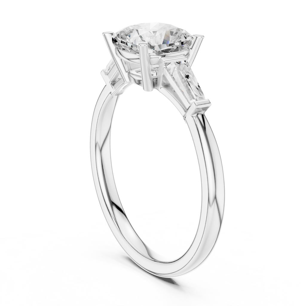 1.93 CT Cushion Cut Three-Stone Diamond Engagement Ring