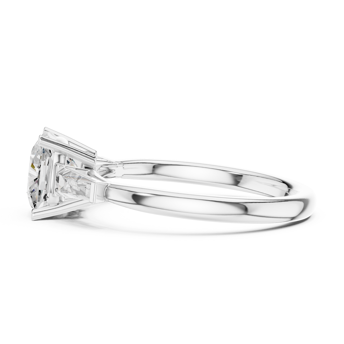 Cushion Cut Three-Stone Diamond Engagement Ring – view 4 of 12, lab grown diamond ring | Jewelix Atelier