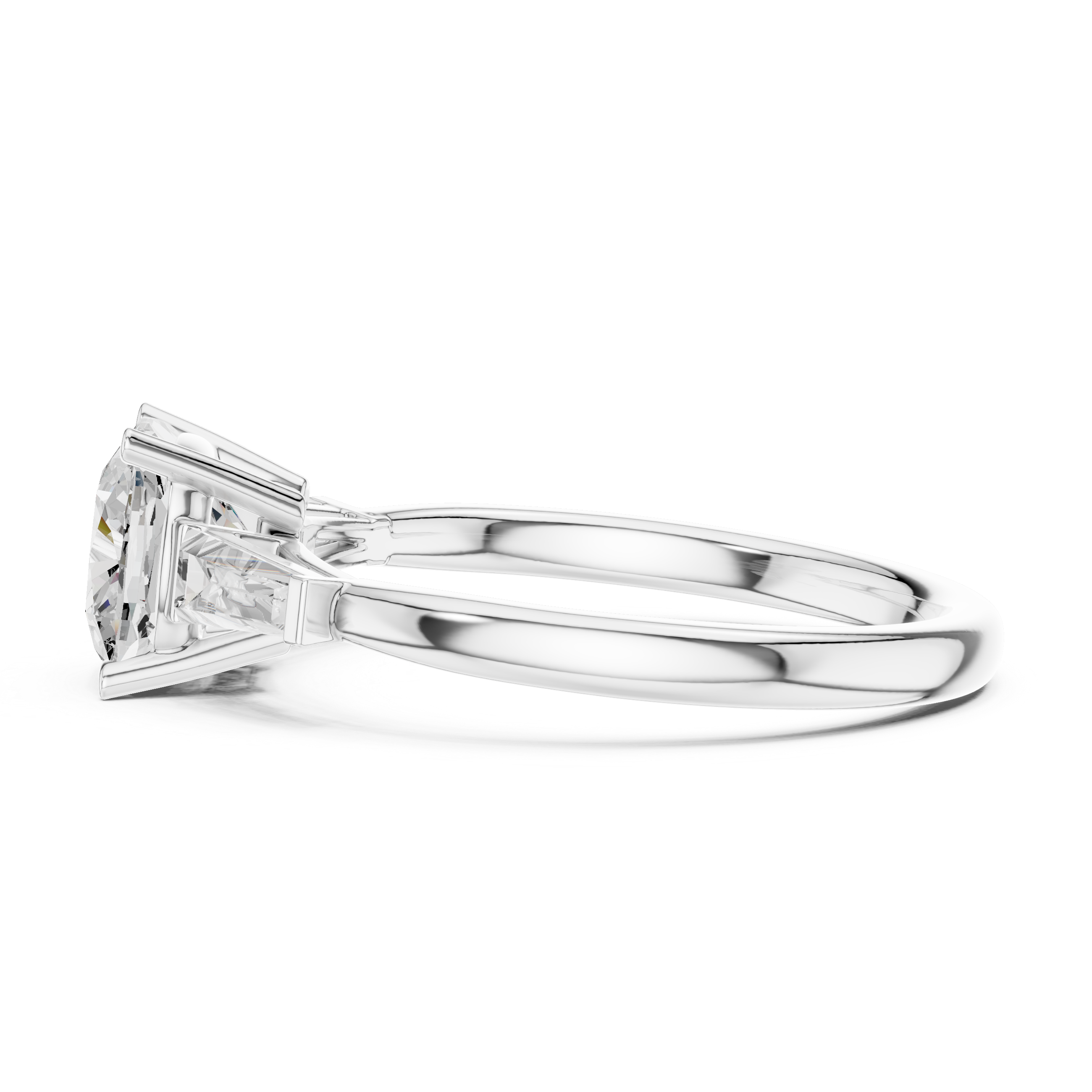 1.93 CT Cushion Cut Three-Stone Diamond Engagement Ring