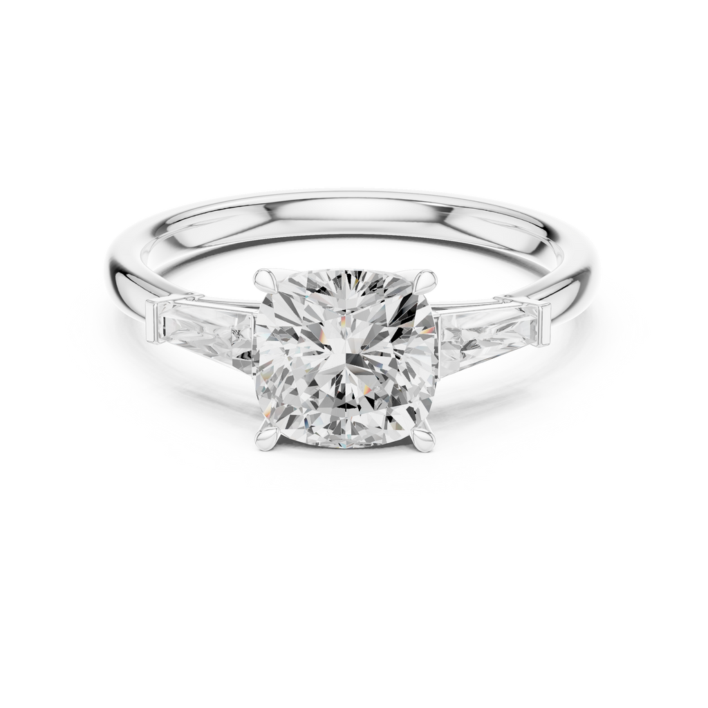 1.93 CT Cushion Cut Three-Stone Diamond Engagement Ring