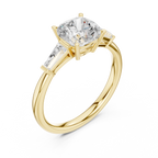 1.93 CT Cushion Cut Three-Stone Diamond Engagement Ring