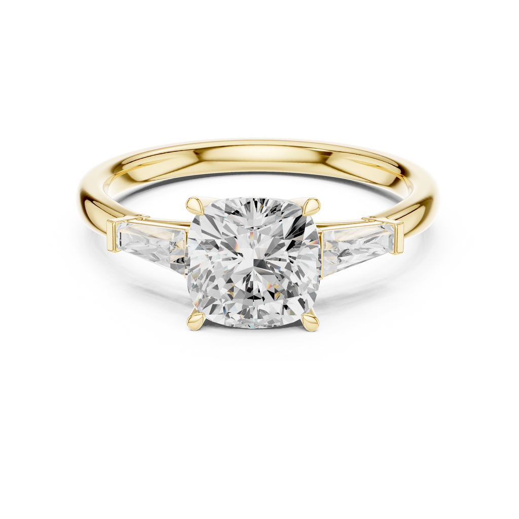 1.93 CT Cushion Cut Three-Stone Diamond Engagement Ring