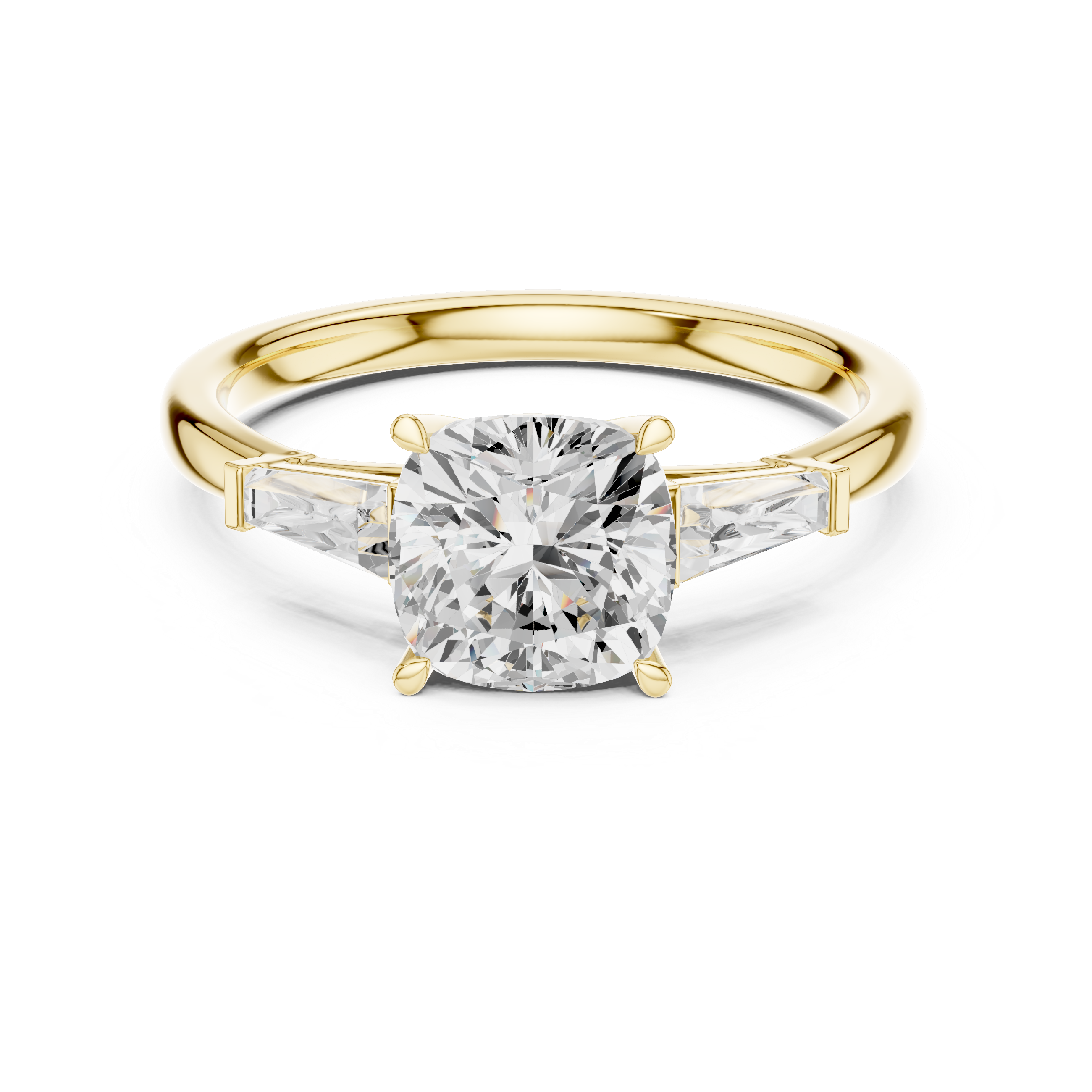 1.93 CT Cushion Cut Three-Stone Diamond Engagement Ring