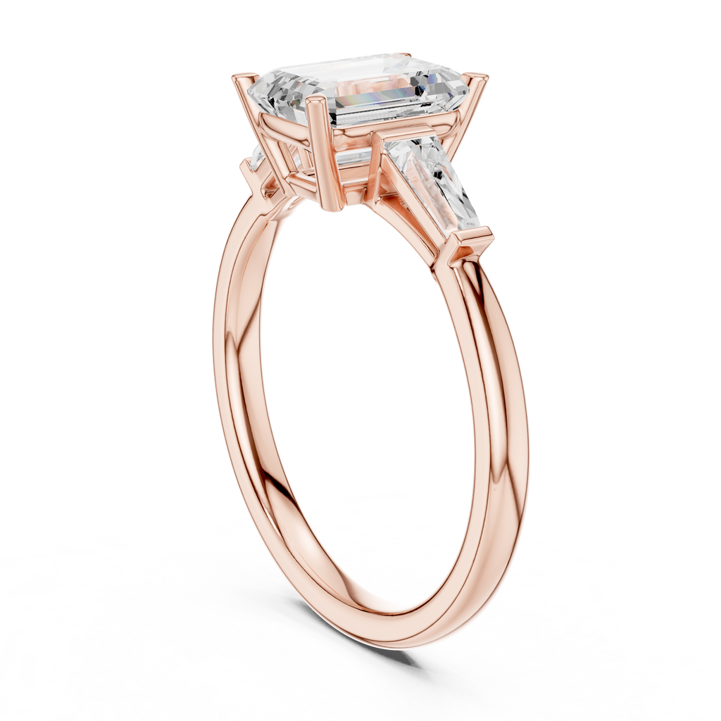 1.80 CT Emerald Cut Three-Stone Diamond Engagement Ring