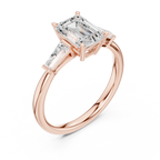 1.80 CT Emerald Cut Three-Stone Diamond Engagement Ring