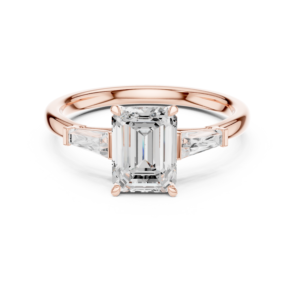 1.80 CT Emerald Cut Three-Stone Diamond Engagement Ring