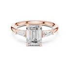 1.80 CT Emerald Cut Three-Stone Diamond Engagement Ring