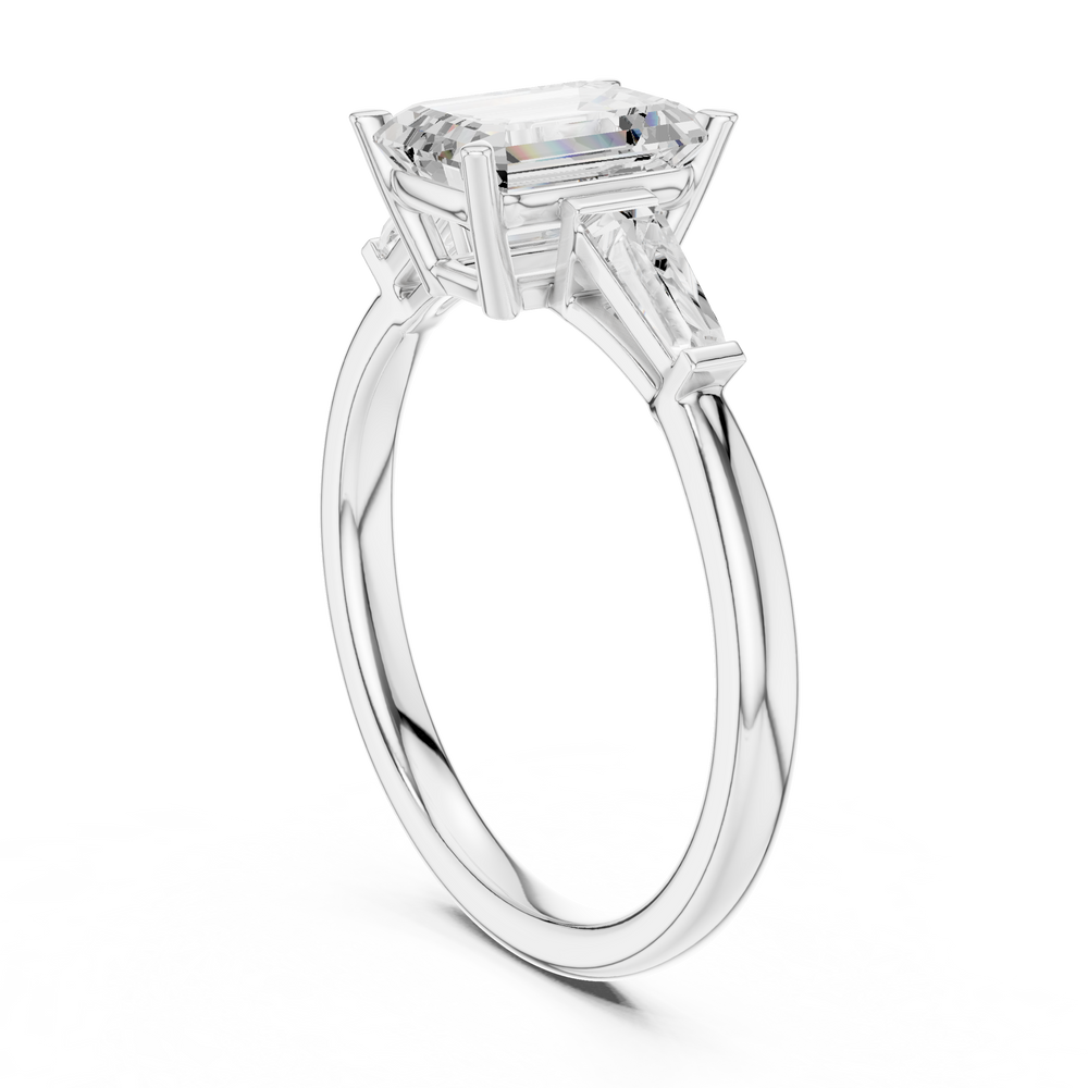 1.80 CT Emerald Cut Three-Stone Diamond Engagement Ring