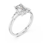 1.80 CT Emerald Cut Three-Stone Diamond Engagement Ring