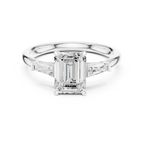 1.80 CT Emerald Cut Three-Stone Diamond Engagement Ring