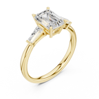 1.80 CT Emerald Cut Three-Stone Diamond Engagement Ring