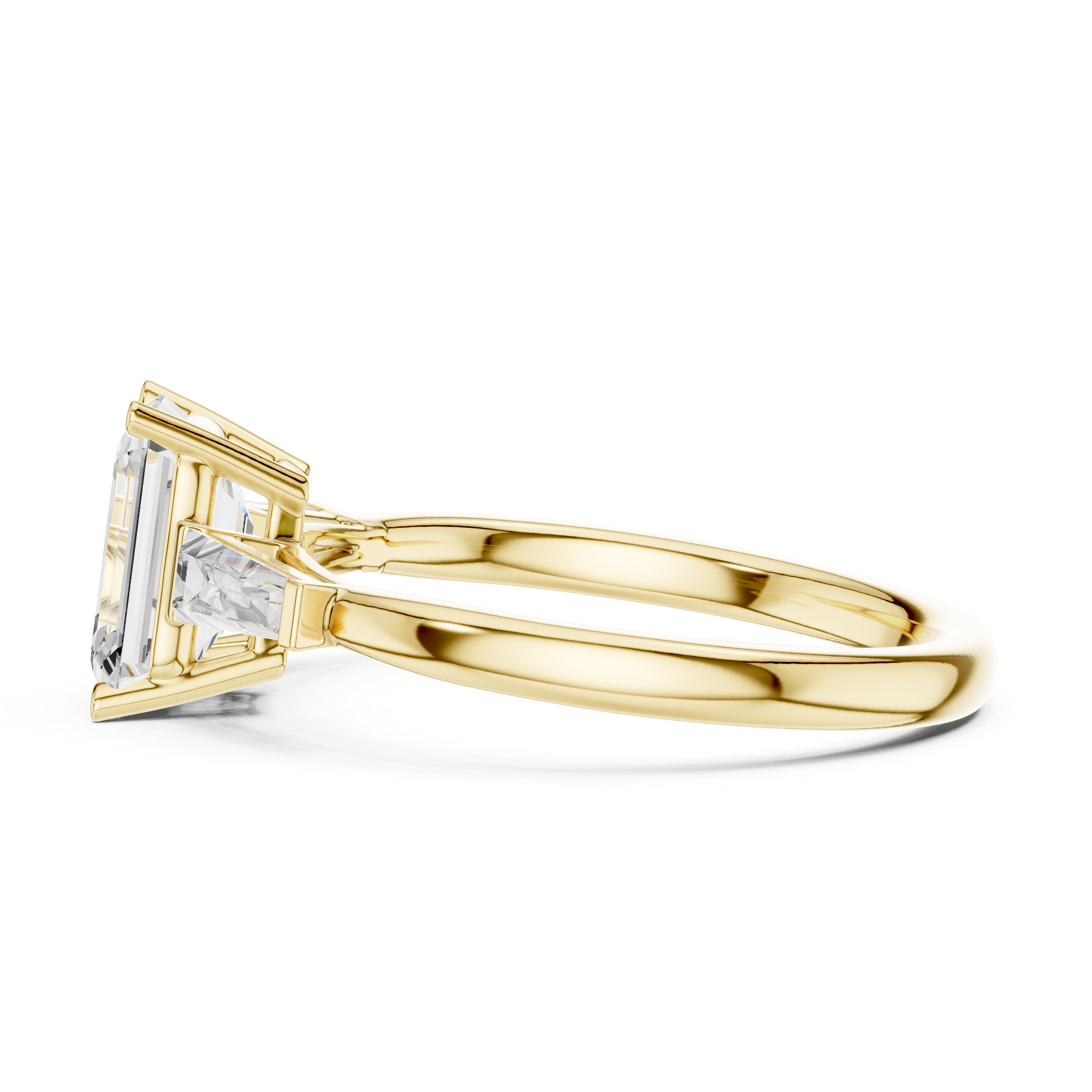1.80 CT Emerald Cut Three-Stone Diamond Engagement Ring
