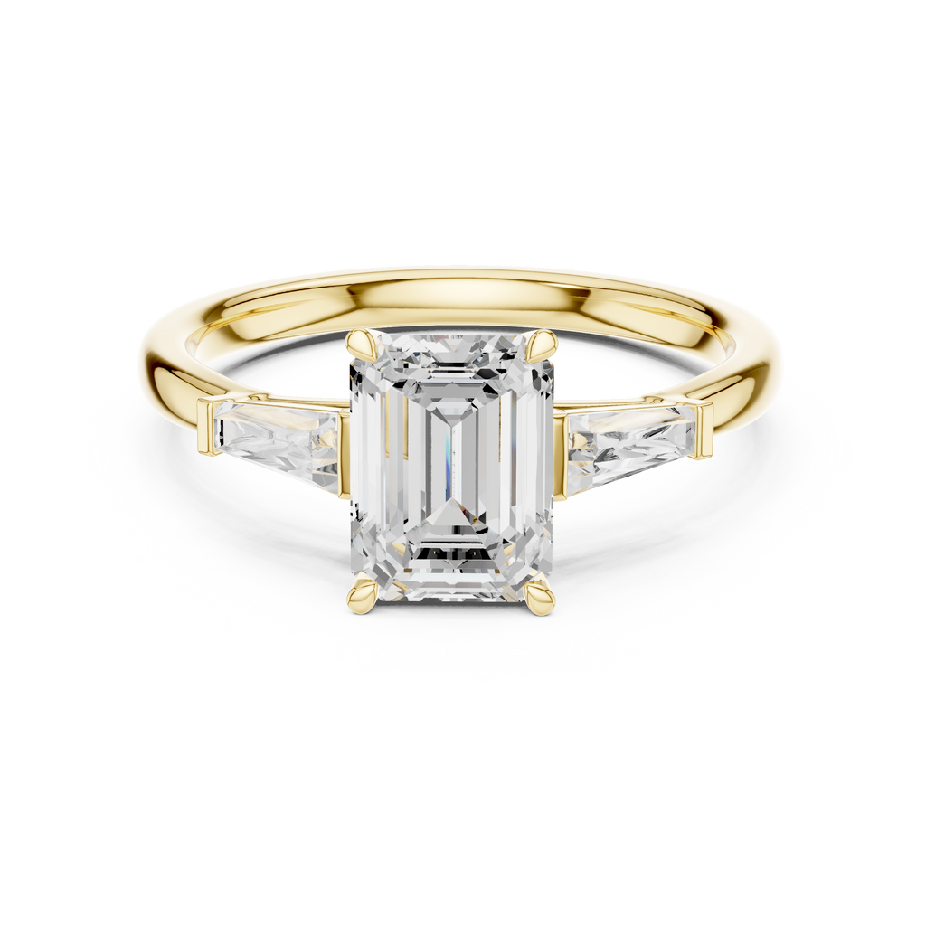 1.80 CT Emerald Cut Three-Stone Diamond Engagement Ring
