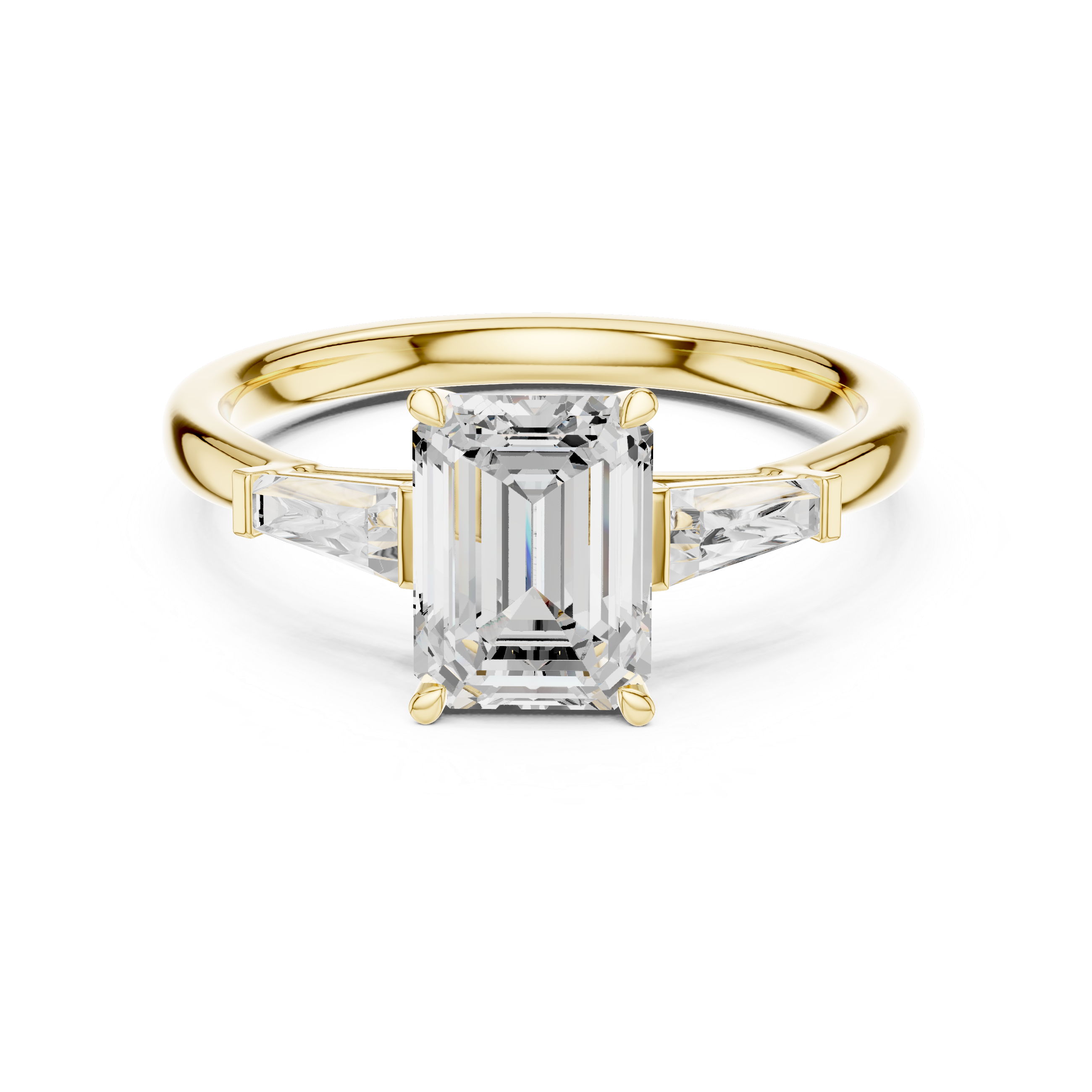 1.80 CT Emerald Cut Three-Stone Diamond Engagement Ring