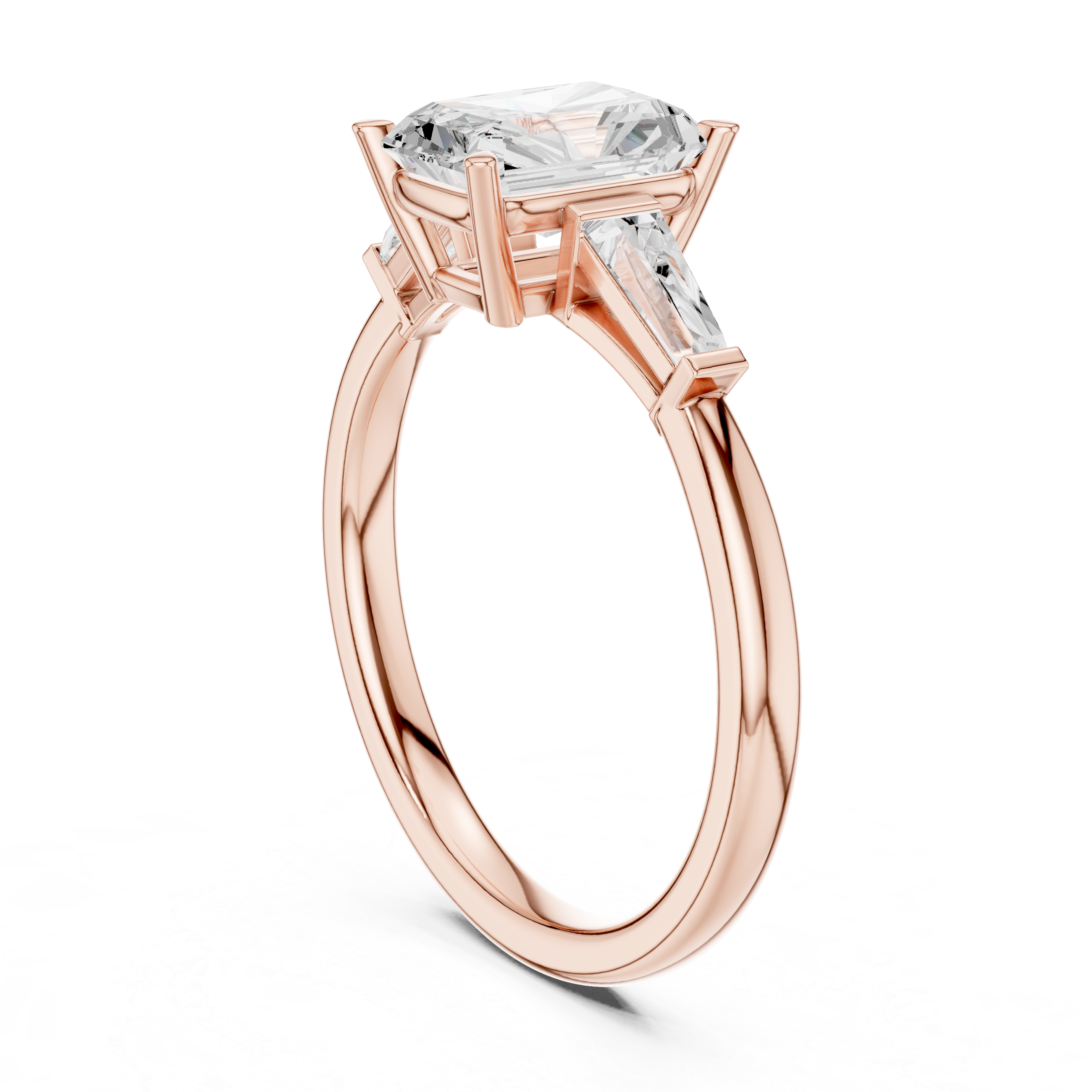 2.06 CT Radiant Cut Three-Stone Diamond Engagement Ring