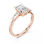2.06 CT Radiant Cut Three-Stone Diamond Engagement Ring