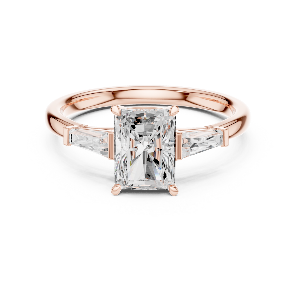 2.06 CT Radiant Cut Three-Stone Diamond Engagement Ring
