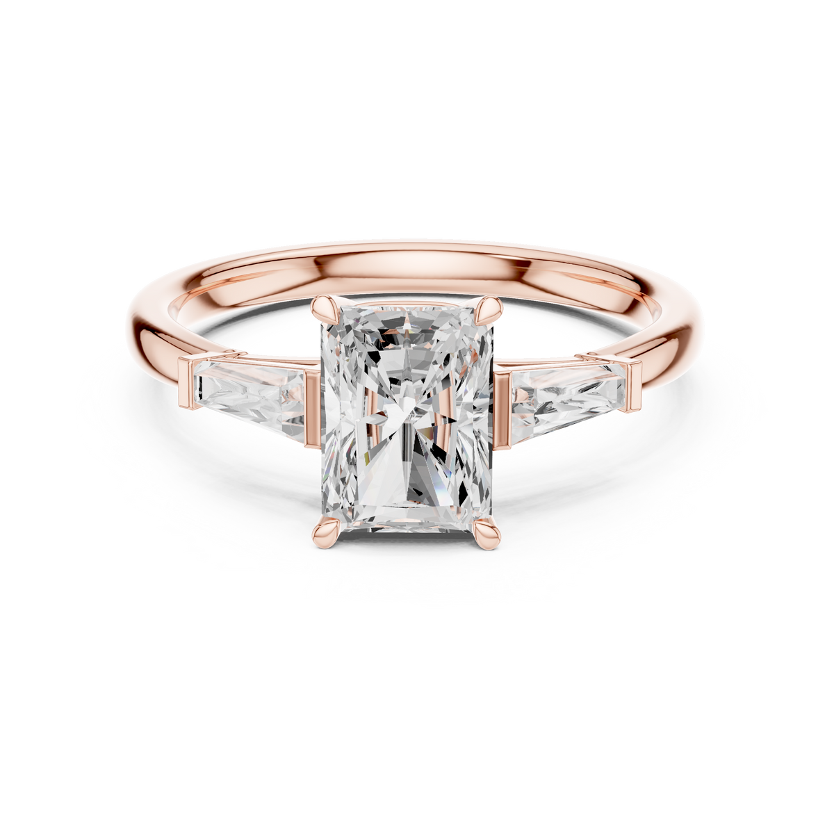Radiant Cut Three-Stone Diamond Engagement Ring – view 5 of 12, lab grown diamond ring | Jewelix Atelier