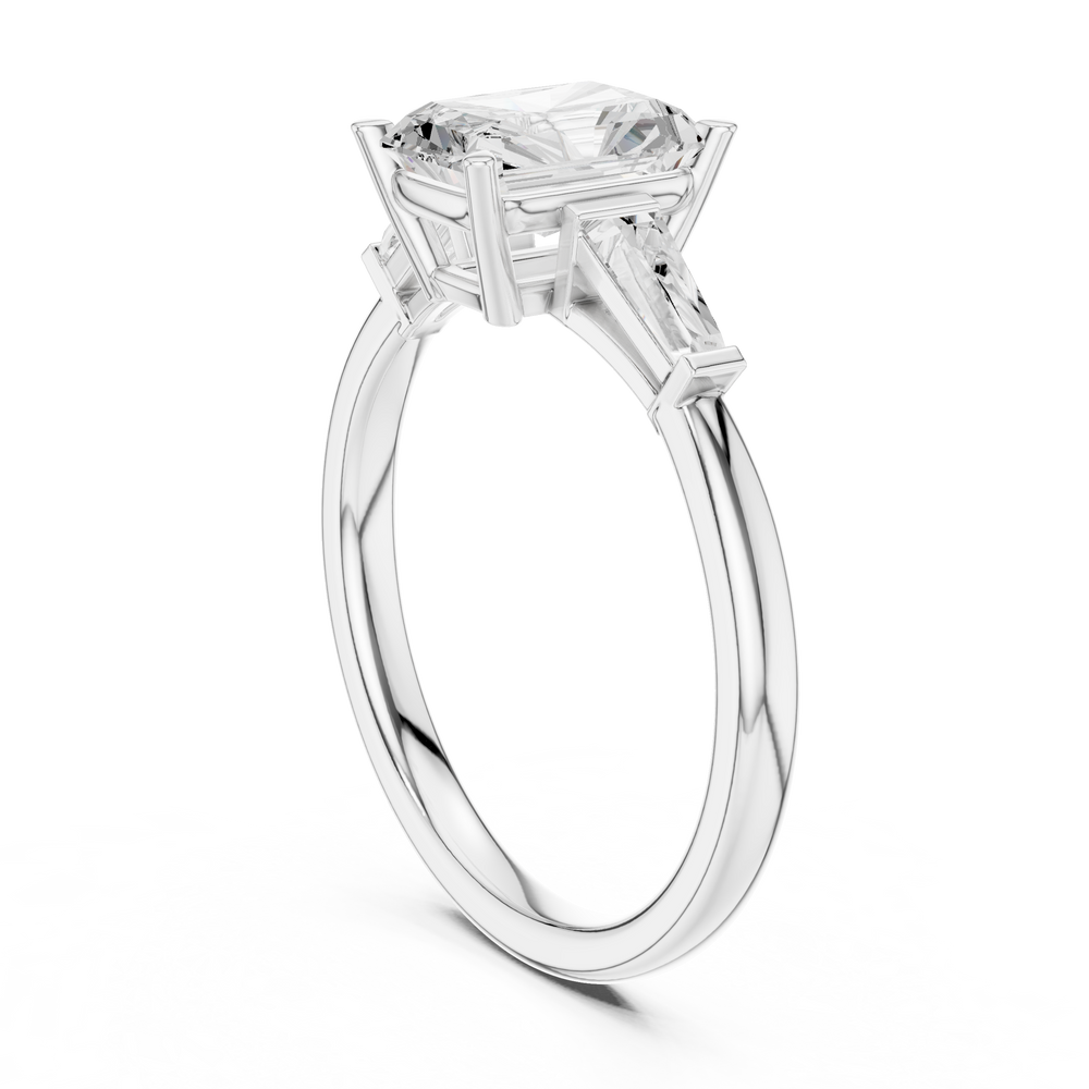 2.06 CT Radiant Cut Three-Stone Diamond Engagement Ring