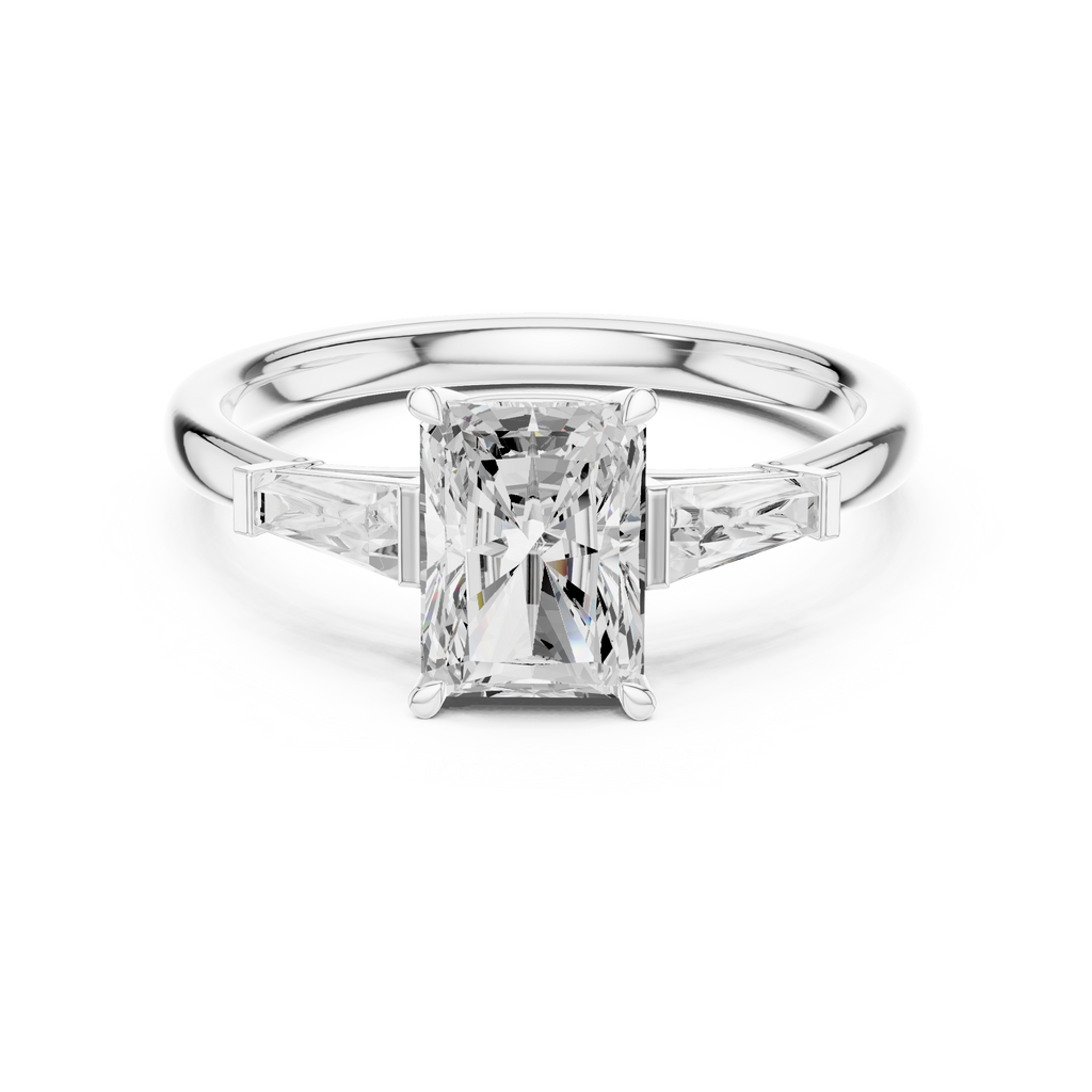 2.06 CT Radiant Cut Three-Stone Diamond Engagement Ring