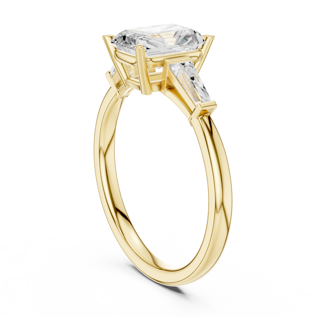 2.06 CT Radiant Cut Three-Stone Diamond Engagement Ring