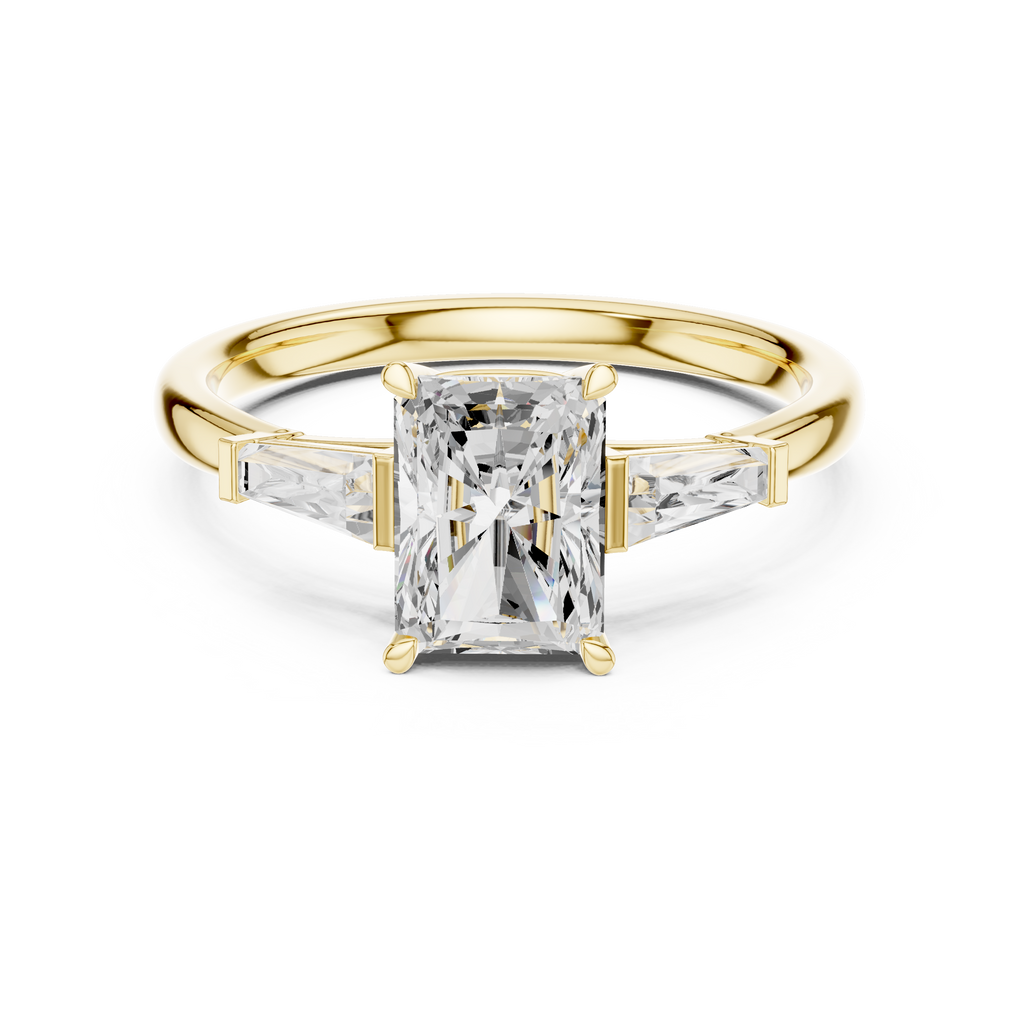 2.06 CT Radiant Cut Three-Stone Diamond Engagement Ring
