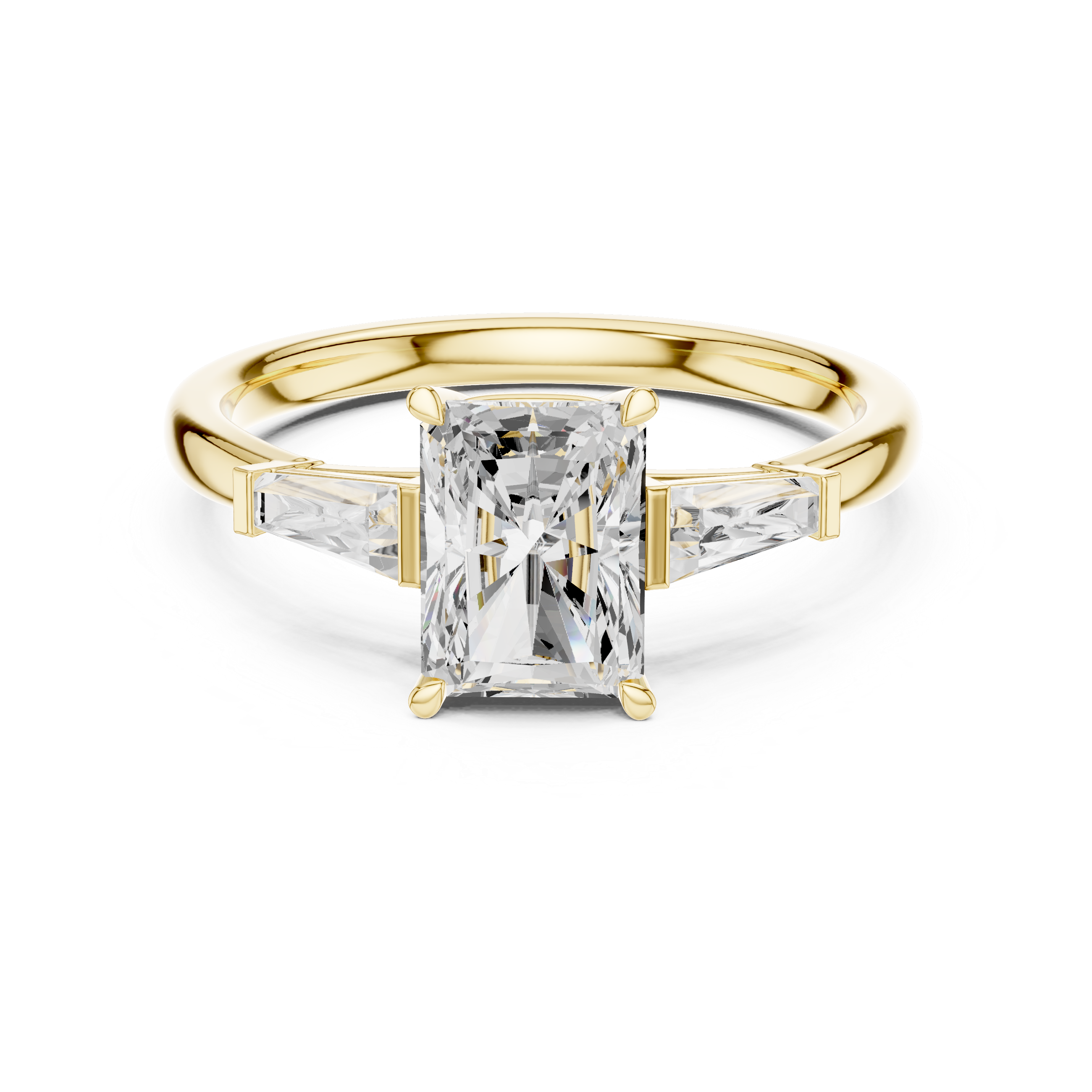 2.06 CT Radiant Cut Three-Stone Diamond Engagement Ring