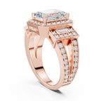 3.54 CT Emerald Cut Halo Diamond Engagement Ring