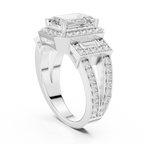 3.54 CT Emerald Cut Halo Diamond Engagement Ring
