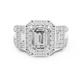 3.54 CT Emerald Cut Halo Diamond Engagement Ring