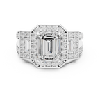 3.54 CT Emerald Cut Halo Diamond Engagement Ring