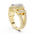 3.54 CT Emerald Cut Halo Diamond Engagement Ring
