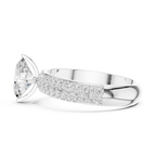 1.49 CT Oval Cut Triple Pavé Diamond Engagement Ring