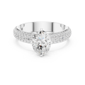1.49 CT Oval Cut Triple Pavé Diamond Engagement Ring