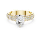 1.49 CT Oval Cut Triple Pavé Diamond Engagement Ring