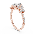 1.44 CT Oval Cut Vintage Cluster Diamond Engagement Ring