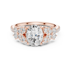 1.44 CT Oval Cut Vintage Cluster Diamond Engagement Ring