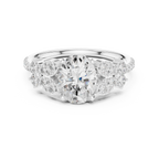 1.44 CT Oval Cut Vintage Cluster Diamond Engagement Ring
