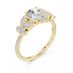 1.44 CT Oval Cut Vintage Cluster Diamond Engagement Ring