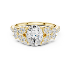 1.44 CT Oval Cut Vintage Cluster Diamond Engagement Ring