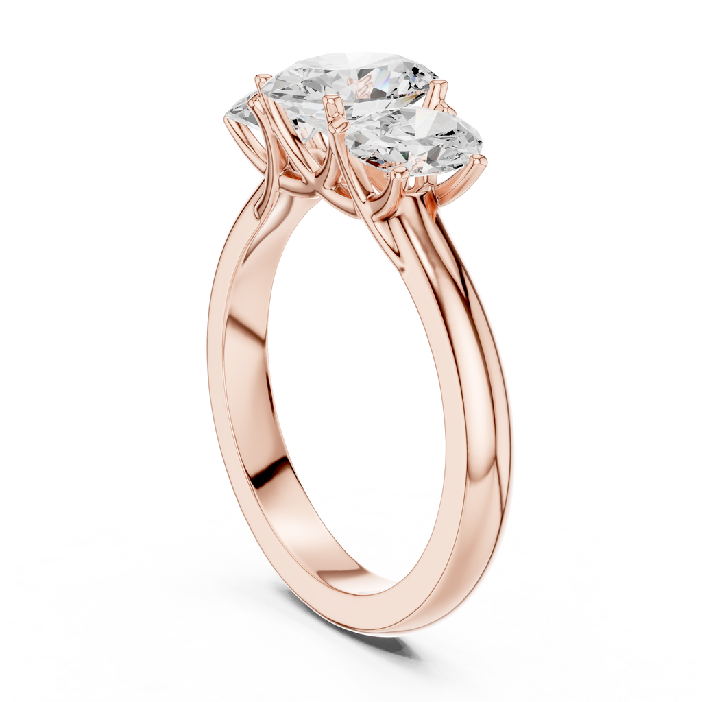 1.78 CT Three Stone Oval Diamond Engagement Ring